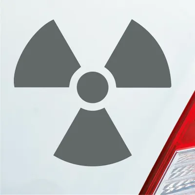 Produktbild von Auto Aufkleber Atom Radioaktivität Atomkraft Nuklear 10x10 cm Grau Sticker Heckscheibenaufkleber