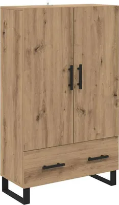 Image de vidaXL Buffet haut en chêne Artisan 69,5 x 30 x 115 cm, bois d'ingénierie