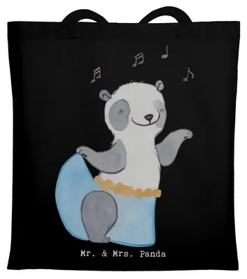 Produktbild von Mr. & Mrs. Panda dokumententasche Panda Bauchtanz - Schwarz - Geschenk, Tanzen, Uni Tasche, Orientalischer Tanz, Einkaufstasche, Jutebeutel, Tote Bag