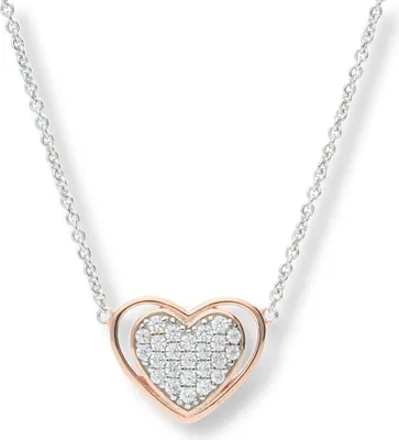 Produktbild von Kette Silber 925 Roségold plattiert Zirkonia Herz JL05-0016-10 JuwelmaLux