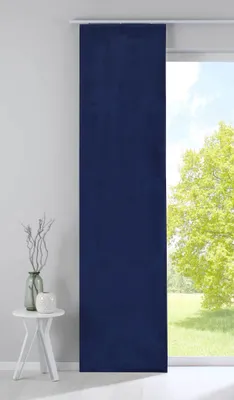 Produktbild von Verdunkelung Flächenvorhang Schiebegardine »Milano« Samt blickdicht Blackout Paneelwagen Beschwerungsstange Blau HxB 245x60 cm, 203571