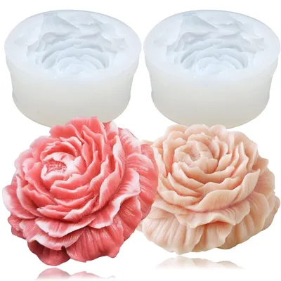 Produktbild von 2 Silikon-Kerzenformen, Gießformen, Blumenformen