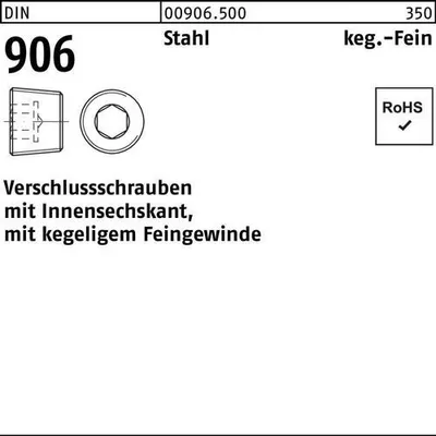 Produktbild von Reyher  Verschlußschrauben DIN 906 Stahl M 36 x 2 (10 Stück)