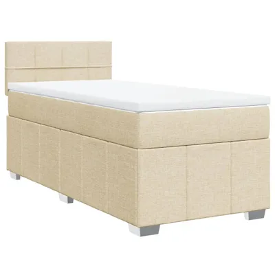 Produktbild von Boxspringbett mit Matratze Creme 90x200 cm Stoff