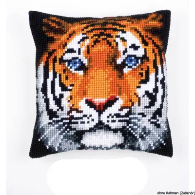 Produktbild von Vervaco Kreuzstichkissen "Tiger", Stickbild vorgezeichnet