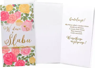 Zdjęcie produktu dla Karnet ślubny, róże