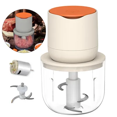 Produktbild von Kabelloser Gemüseschneider, Mini-Mixer – Elektrische Küchenmaschine mit 600-ml-Glasschüssel, Ideal für Fleisch, Gemüse, Zwiebeln, Knoblauch, Obst und Nüsse