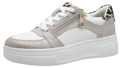 Produktbild von Tamaris Damen Wide FIT Damen Plateau Sneaker mit Reißverschluss Low Top, Beige C