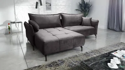Produktbild von Ecksofa Schlafsofa Sofa VICTORIA Stoff Element Grafit Ottomane Links