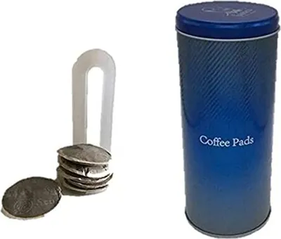 Produktbild von Transparente Kaffeepaddose Kunststoff mit Liftsystem Ø 7,5 cm H 18 cm