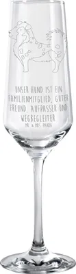 Produktbild von Mr. & Mrs. Panda Sektglas Hund Australien Shepherd - Transparent - Geschenk, Trinkglas, Sprüche, Sektkelch, Spruch, Glas, Champagnerglas, Familie, mit Gravur