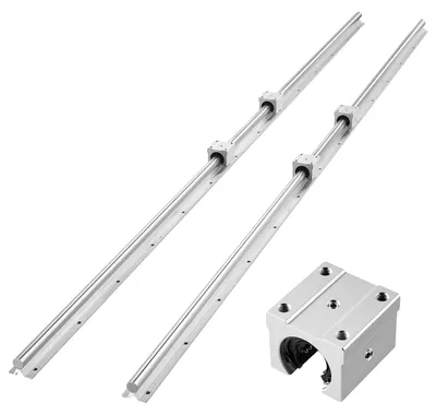 Produktbild von VEVOR Linearführungsschienen-Kit, SBR25, 2 Stück 1200 mm (47,24 Zoll) Linearbewegungsführungen und 4 Stück Gleitlagerblöcke, voll unterstützte Welle, für Schneid-, Schleif-, Fräs-, Bohrmaschinen und mehr, 2000 mm, 20 mm
