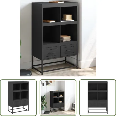 Immagine prodotto di The Living Store Credenza nera 68,5x39x111,5 cm Acciaio laminato a freddo