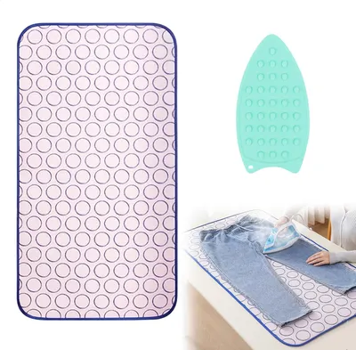 Imagen del producto de Alfombrilla plegable para tabla de planchar, resistente al calor, de 45 x 70 cm, para mesa y oficina