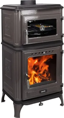 Produktbild von 365® Kaminofen Ferrox 55 Back grau emailliert 7 kW Gusseisen A+