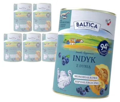 Zdjęcie produktu dla Baltica Indyk z Dynią 6x400g Monoproteinowa Hipoalergiczna Bezzbożowa Mokra Karma Dla Psa