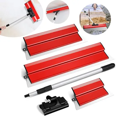 Produktbild von Flächenspachtel Set, Spachtel Werkzeug (250mm, 400mm, 600mm), Teleskopstange mit Adapter, für Professionelle