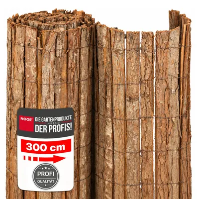 Produktbild von NOOR Rindenmatte COUNTRY Natur 100x300 cm - rustikaler Sicht- & Windschutz aus Baumrinde für Garten, Terrasse & Balkon - witterungsbeständig