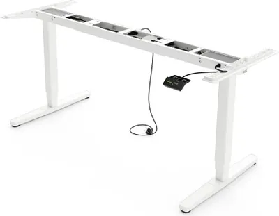 Produktbild von Yaasa Frame Pro Schreibtischgestell Höhenverstellbar, Weiß – 140 - 200 cm – 9 Speicherfunktionen, Höhenanzeige, Kollisionssensor, Traglast 140 kg