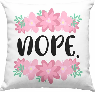Produktbild von Trendation - Lustige Deko-Kissen mit Füllung 40x40 Rosa - Nope - Spruch  Deko-Kissen mit Füllung 40x40 Geschenk Kollege Kollegin Mutter Freundin Geschenkidee (Rosa)