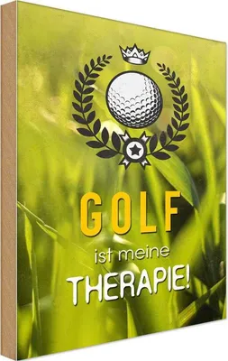 Produktbild von vianmo Holzschild 30x20 cm Golf ist meine Therapie Sport Hobby