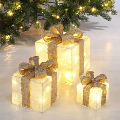 Produktbild von LED Beleuchtete Geschenkboxen 3er-Set