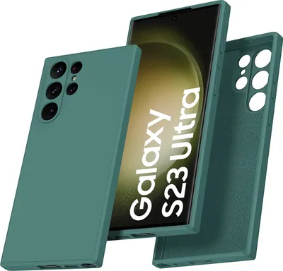 Image de Galaxy S23 Ultra Cover, LaimTop Slim Liquid Silicone Gel Caoutchouc Antichoc Anti-Rayures Housse de protection pour Samsung Galaxy S23 Ultra Vert Nuit