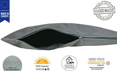 Produktbild von JACK 2er Set 60x60cm Outdoor Kissenhülle Bezug Kissen Hülle Lounge Garten Einfarbig, Farbe:Grau