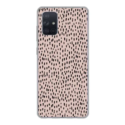Produktbild von MuchoWow® Handyhülle Schutzhülle Hülle für Samsung Galaxy A51 5G Polka dots - Rosa - Schwarz Silikon Softcase Handy Hülle - Abbildung