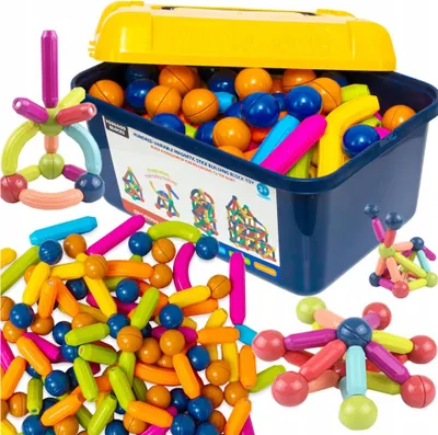 Zdjęcie produktu dla Rurki Klocki Magnetyczne Edukacyjne Dla Dzieci Zestaw Konstrukcyjny 138 El