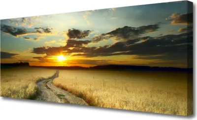 Produktbild von Tulup Leinwand-Bilder 125x50 Wandbild Canvas Kunstdruck Weg Wiese Landschaft