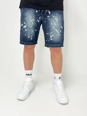Zdjęcie produktu dla DADA Supreme – luźne jeansowe szorty z nadrukiem "splatter", rozmiar: 34W