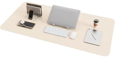 Produktbild von Schreibtischunterlage Mauspad Leder Wildleder Beige 100x50cm