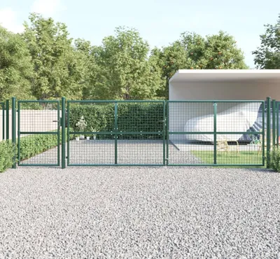 Immagine prodotto di The Living Store Cancello da giardino a rete verde 500x175 cm Acciaio zincato