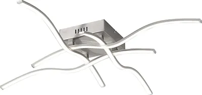 Produktbild von JUST LIGHT LED Deckenlampe WAVE mit Leuchtenarmen in Wellenform silber Wohnbereich, z.B. Wohnzimmer, Esszimmer, Schlafzimmer, Flur