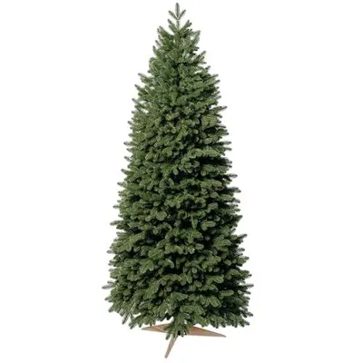 Produktbild von FAIRYTREES Künstlicher Pop-Up Weihnachtsbaum Schmal 180 cm grün Künstliche Nordmanntanne Premium 100% Spritzguss, handgefertigt in Europa | , Holzständer | Modell: FT07