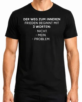 Immagine prodotto di Maglietta da uomo "Inner Peace Not My Problem" Sarcastic Funny Gift, Nero, M