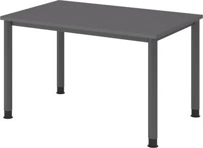 Produktbild von bümö Schreibtisch Serie-H - Größe:  120 x 80 cm, Nachbildung: Graphit, Gestell: Graphit