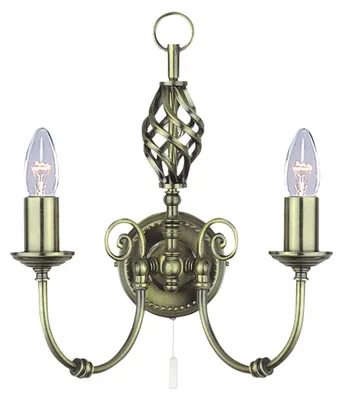 Produktbild von Wandleuchte Industrial-Nordic Zanzibar Stahl Messing 2 Lichter E14