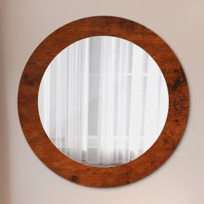Produktbild von Wohnzimmer Spiegel - Mirror zum Wandspiegel Schlafzimmer – Schminkspiegel - Natürlich Holz - Rund: Ø60 cm