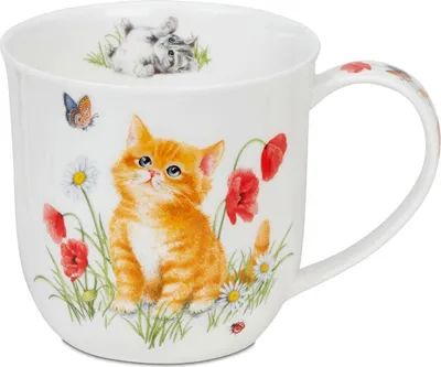 Produktbild von DUNOON Bone China Kaffeetasse 450 ml Cumbrae Kittens Becher mit Katzenmotiv