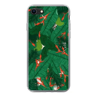 Produktbild von MuchoWow® Handyhülle Schutzhülle Hülle für iPhone 7 Blumen - Blätter - Muster Silikon Softcase Handy Hülle - Kartenhalter