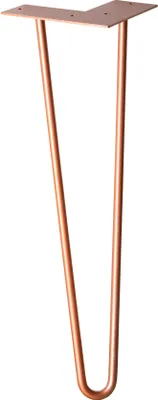 Produktbild von WAGNER Möbelbein HAIRPIN LEG Retro - 12 x 12 x 40 cm, Stahl, kupfer, Bein schräg & Anschraubplatte - 12824401