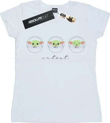 Produktbild von Star Wars - "The Mandalorian The Cutest" T-Shirt für Damen BI43149 (L) (Weiß)