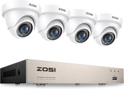 Productafbeelding van 1080P Outdoor Beveiligingscamera Set 8CH H.265 + 2MP DVR met 4X 1080P Diskless Dome Camera 24M IR Nachtzicht voor Thuisbewaking