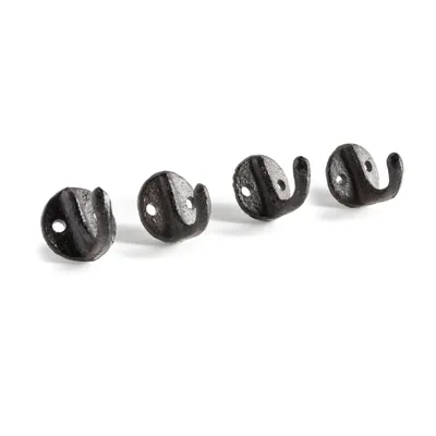 Obrázek produktu pro Sada 4 litinových háčků na zeď - Model: jednoduchý 4 cm (malý)