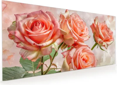 Produktbild von Küchenrückwand Spritzschutz Glas mit Motiv Rosen Bouquet 40 x 40 cm
