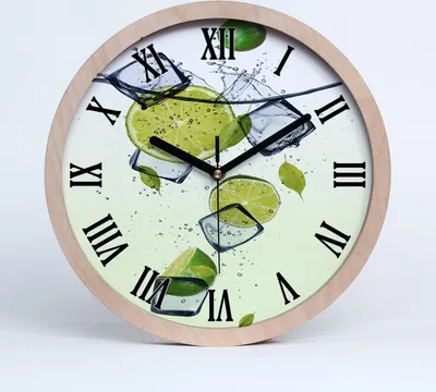 Produktbild von Holzuhr 25fi cm wanduhr - schwarze Spitzen - Kalk und Eis