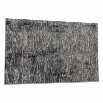 Produktbild von Wallario Herdabdeckplatte aus Glas, Größe 80 x 52 cm 2-teilig, Motiv Holzmuster in grau, braun und schwarz