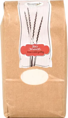 Produktbild von Dinkelfeinmehl griffig 1kg vom Biohof Brenner